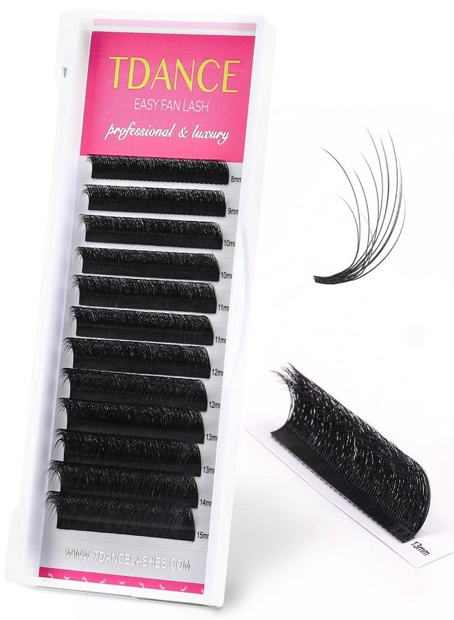 تي دانس وصلات رموش TDANCE Easy Fan Lash Extensions ثلاثية الأبعاد، وصلات رموش Easy Fan Lashes ذاتية التفرع (0.07-D، 8-15 مم) - Image 1